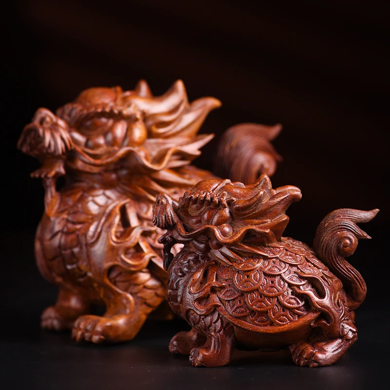 

Подлинный маленький лист палисандр базальтовый Дракон черепаха украшение ручной работы резьба по дереву ремесла по дереву украшение для дома и офиса