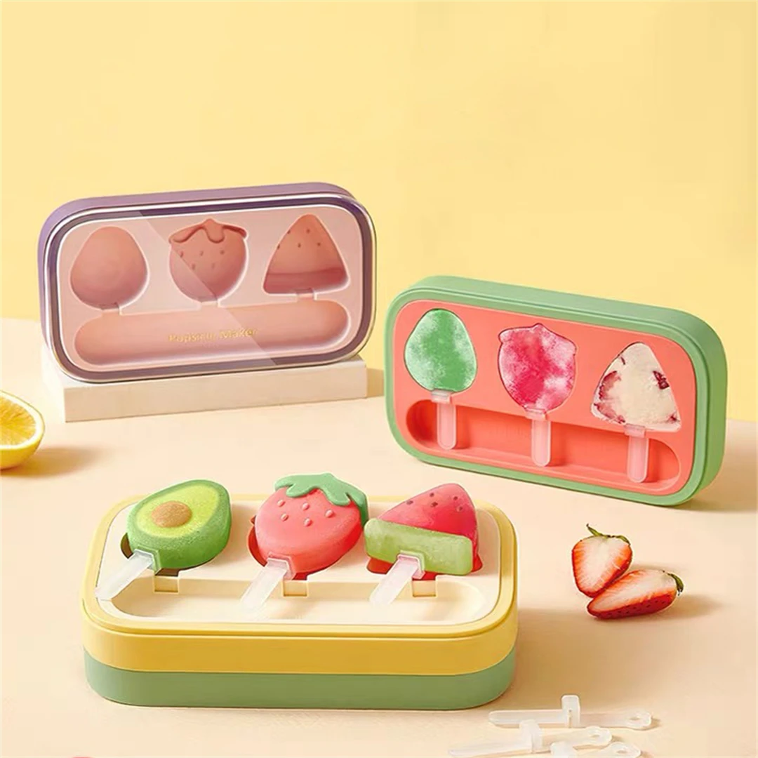 

Форма для мороженого в форме фрукта, форма для приготовления фруктового льда из пищевого силикона, многоразовые формы «сделай сам» для приг...