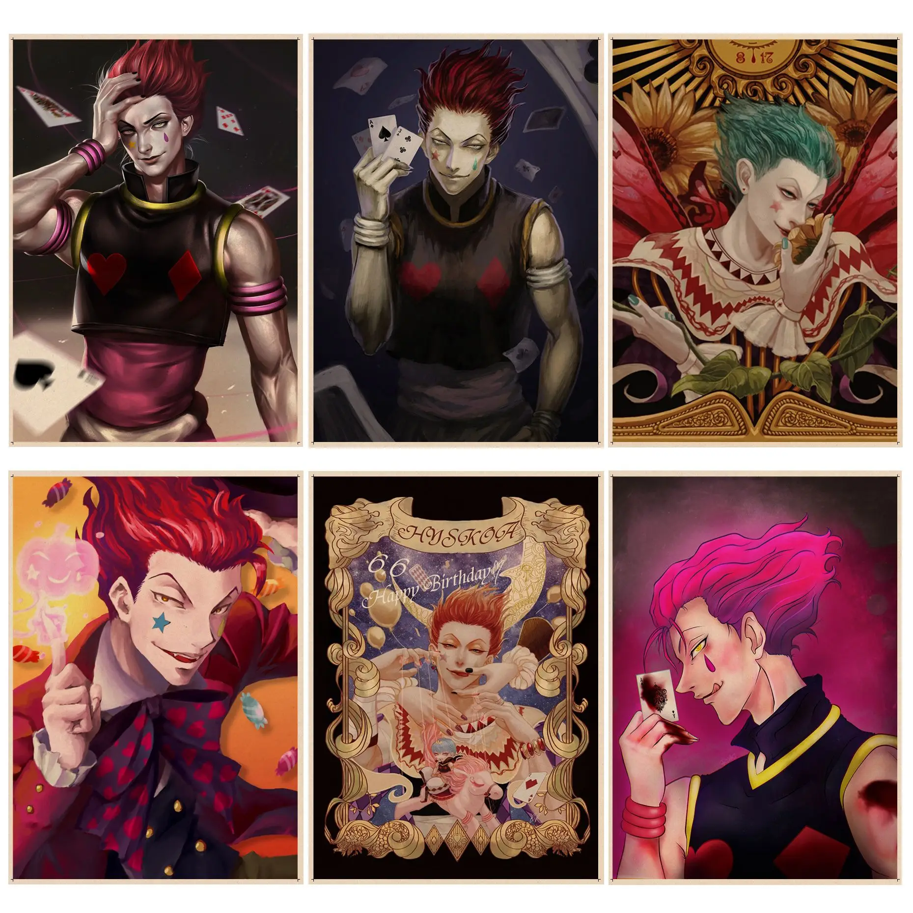 

Japan Hunter X Hunter Hisoka Anime Movie Posters Kraft Paper Sticker DIY Room Bar Cafe Decor Art Wall Stickers