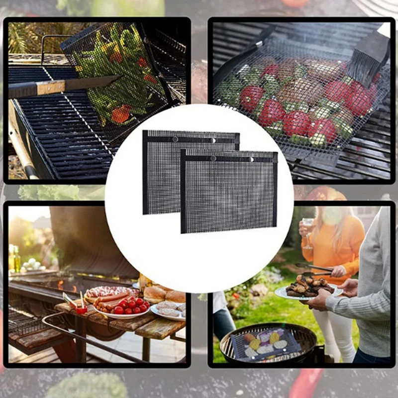 Сетчатые мешки для барбекю многоразовые кармашки гриля подходит рыбы угля