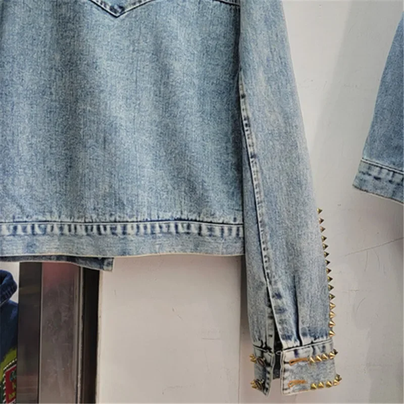 Тяжелые рабочие бриллианты с заклепками и большими карманами джинсовые куртки