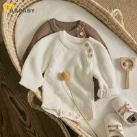 mababy 0 18m newborn infant baby girls boys knit romper long sleeve button warm autumn spring toddler clothes jumpsuits