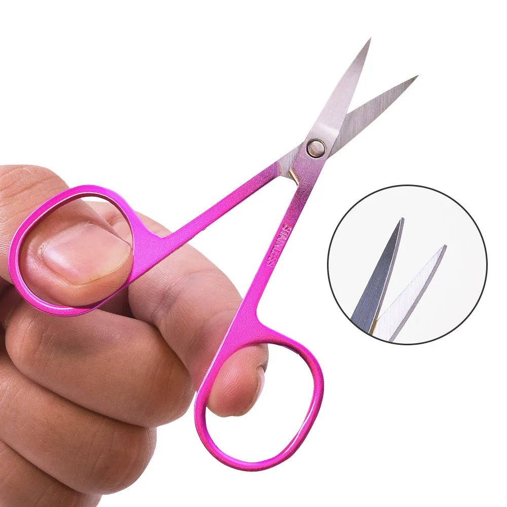 

Embroidered stainless steel eyebrow trimming scissors, beauty scissors, small pointed wedding eyelash scissors