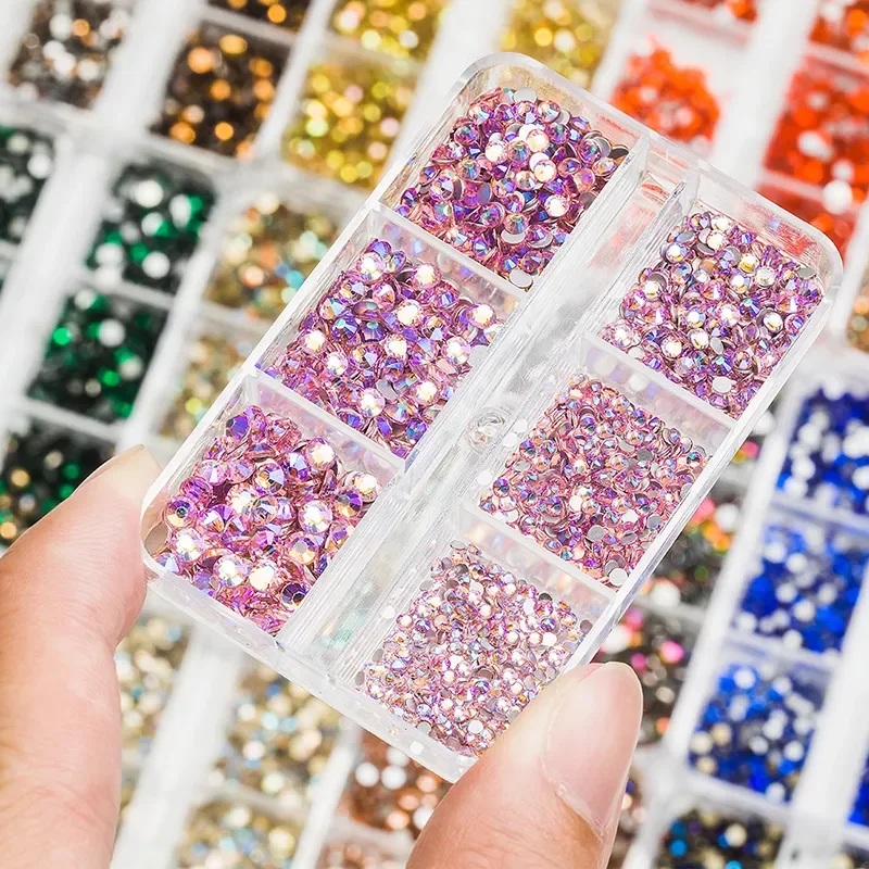 

NEW2023 Box Mix Sizes ss6-ss20 glass non hot fix rhinestone flat back crystal stone strass glitters nail diamond for DIY garmen