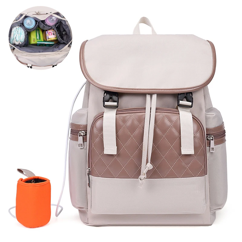 

USB Baby Nappy Bag Milk Water Warmer Travel Stroller Insulated Bag Mommy Designer Maternity Backpacks for Kids A178
