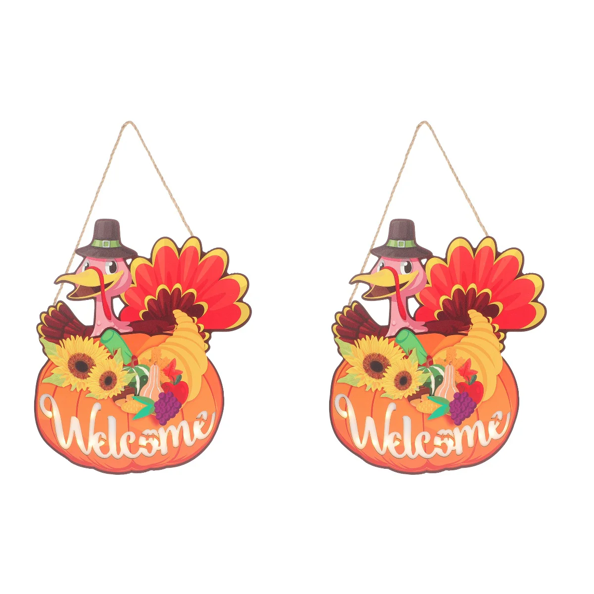 

2pcs Hanging Welcome Sign Wall Sign Party Hanging Sign with