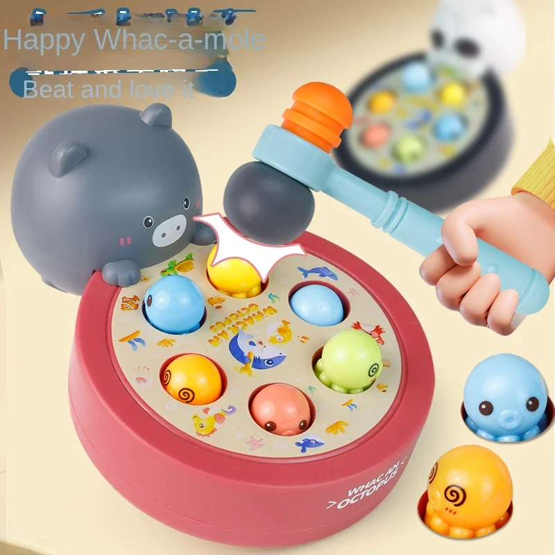 

New Baby Early Education Knock Toy Pop-Up Board Game Parent-child Interactive Toy Hammer Whack-A-Mole Game Gopher Toy Montessori