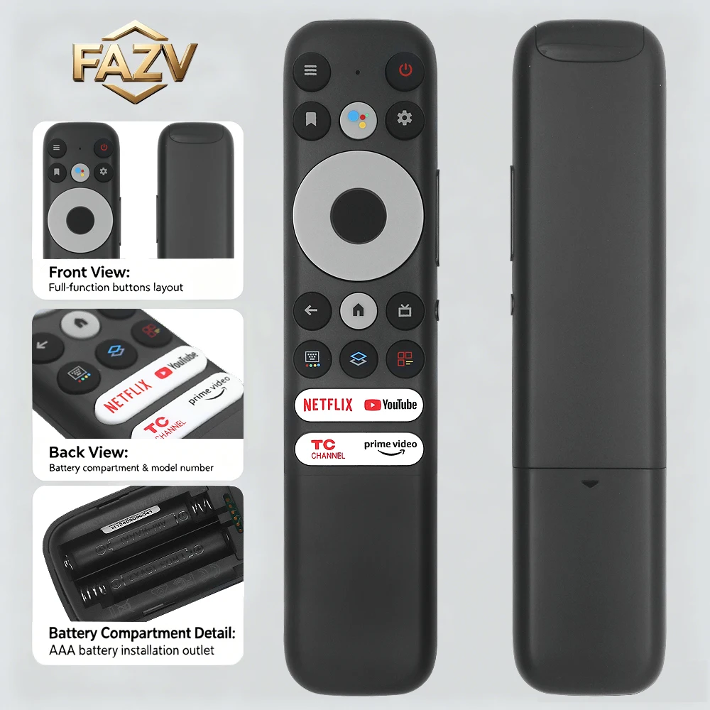 Фото Голосовой пульт FAZV для телевизоров TCL RC902N FMR1 50/55/65/75S546 Mini LED QLED 4K UHD Smart TV №1