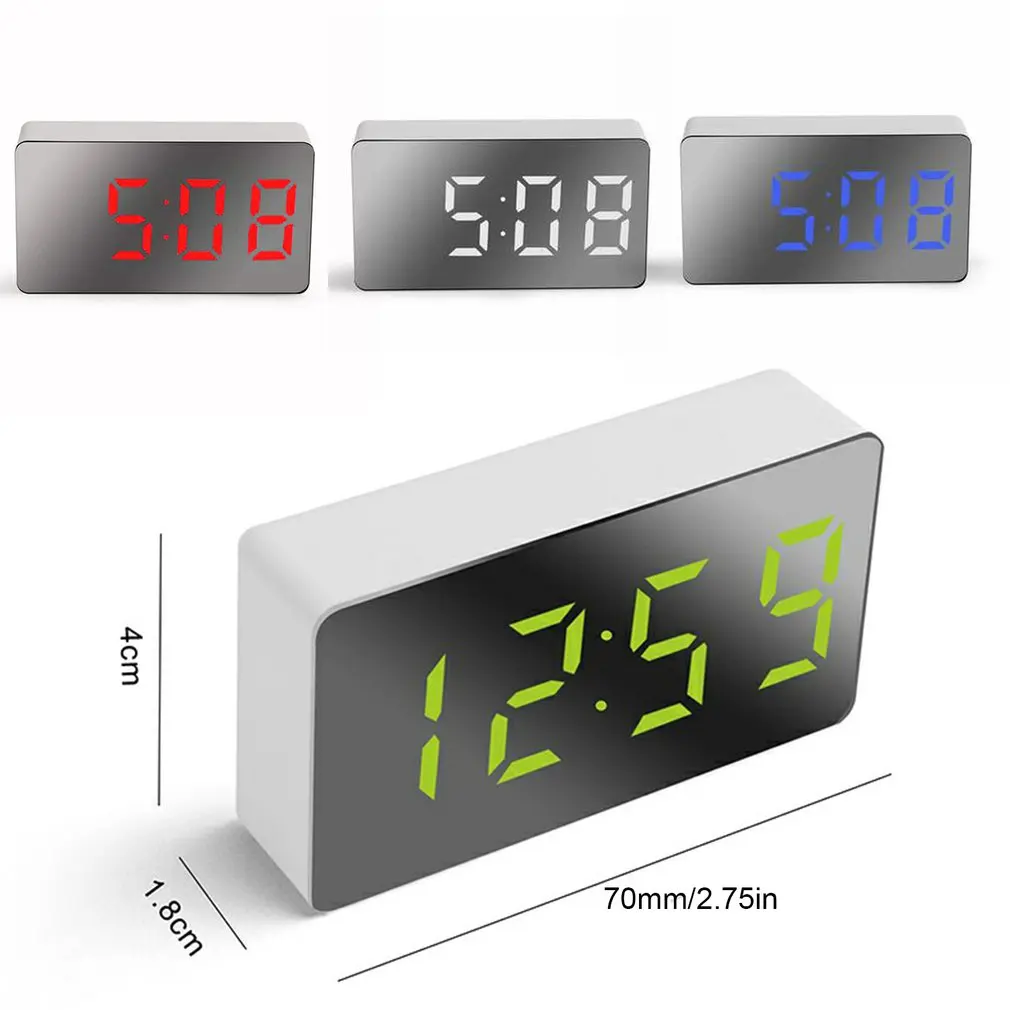 Simple Luminous Electronic Desktop Clocks USB Wake Up Clock Smart Timer Mini Square Small Alarm Clock Cartoon Digital Practical