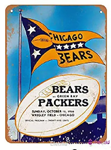 Алюминиевый металлический знак Packers 1950 Suday октября 15 Wrig Ретро Чикаго Знак