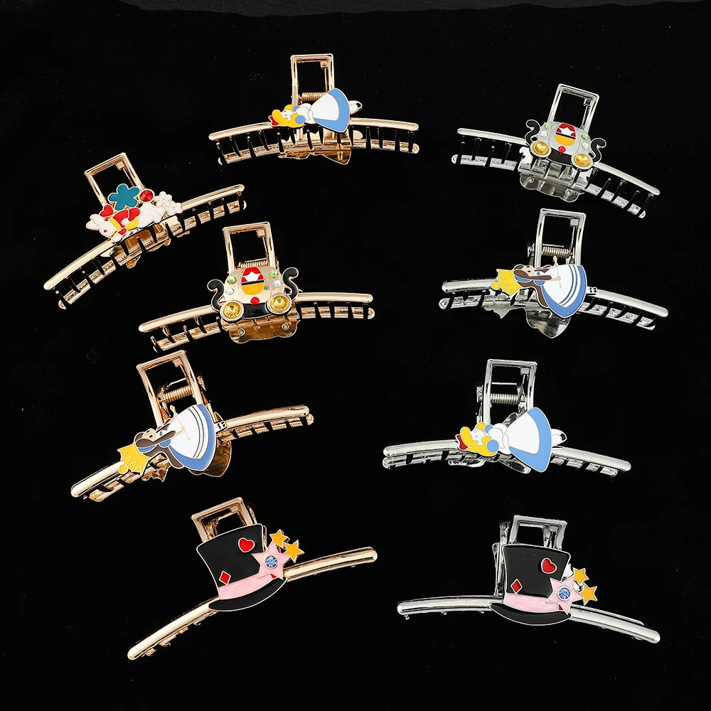

Disney Alice Wonderland Cosplay Hairpin Alice Kingsleigh Sweet Metal Geometric Hair Clip Fashion Cartoon Hair Crab for Women