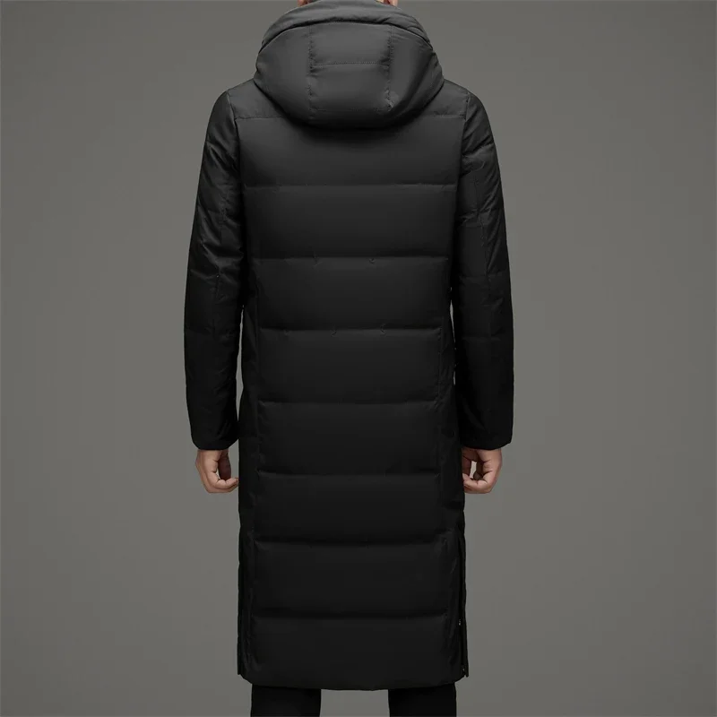Мужской зимний пуховик длинный утиный пух Мужская Легкая Дизайнерская одежда с