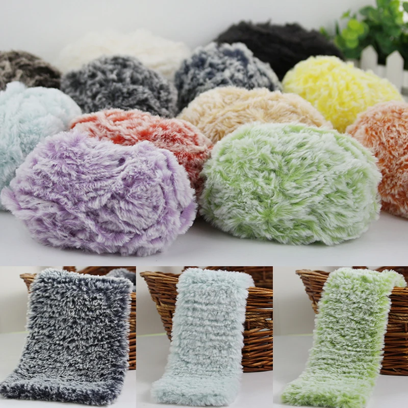 Faux Fur Yarn Cashmere For Hand Knitting Crochet Sweater Thread Clothes Scarf Fluffy Mink Yarn
