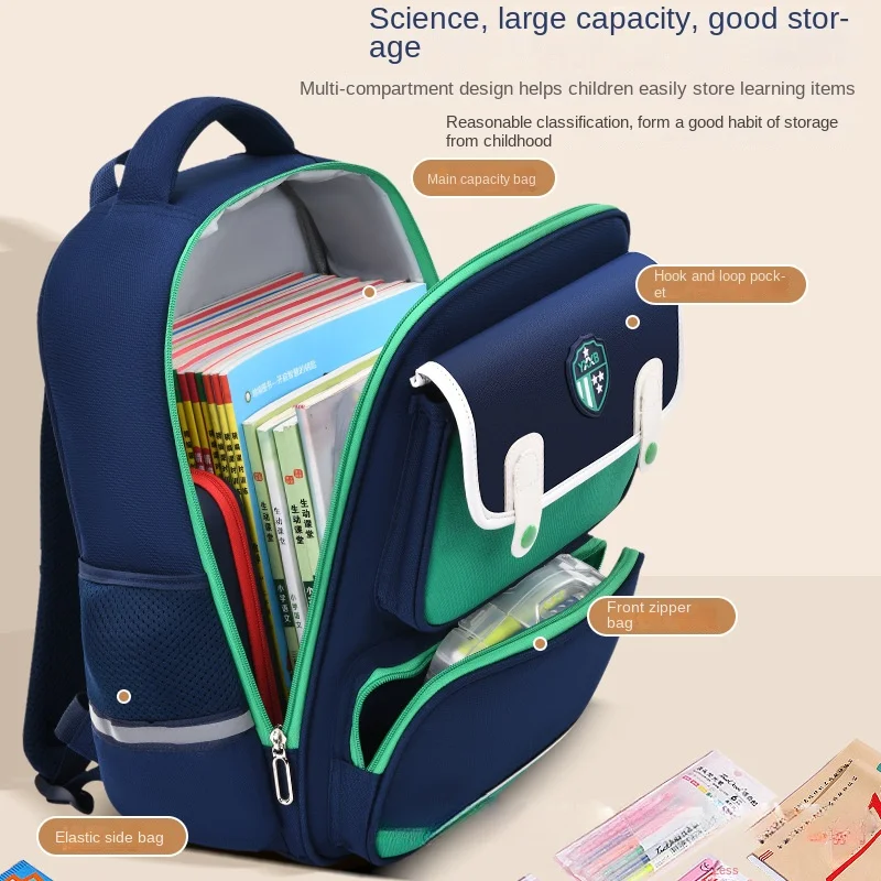 New Boys Primary School Bags for Kids Children Teens Girls Backpack Large Capacity Waterproof Bookbag Multiple Pockets Schoolbag