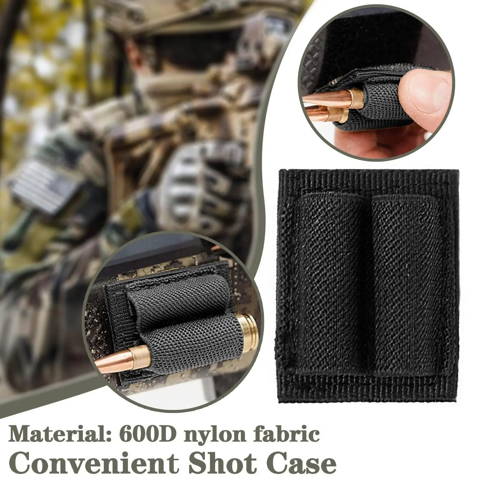 

Tactical Adhesive Patch 2-round Ammo Holder 2 Hole Cartridges Patch For Rifles 600d Nylon Cloth Hunting Bag Tactical Storag A3y1