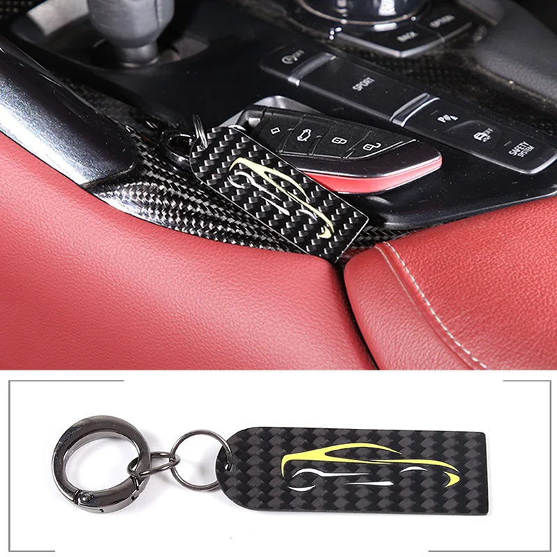 

Cars Customized Key Chains for TOYOTA SUPRA MK5 A90 2019-2022 Car Key Chain Car Pattern Decoration Pendant Tag Real Carbon Fiber
