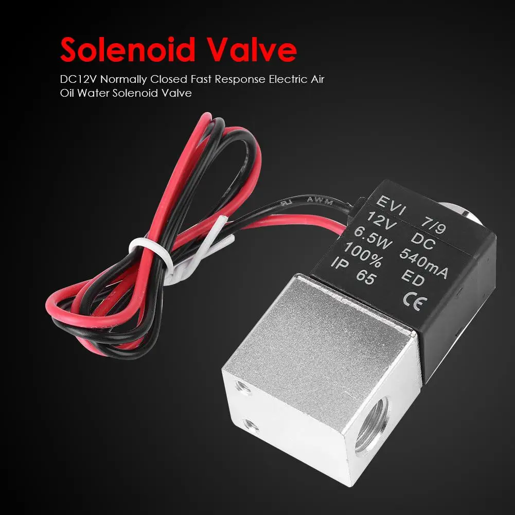 

DC 12V Inlet/Outlet Solenoid Valve Normally Closed Fast Insert Pressure Controller Switch Household Plumbing Accessories