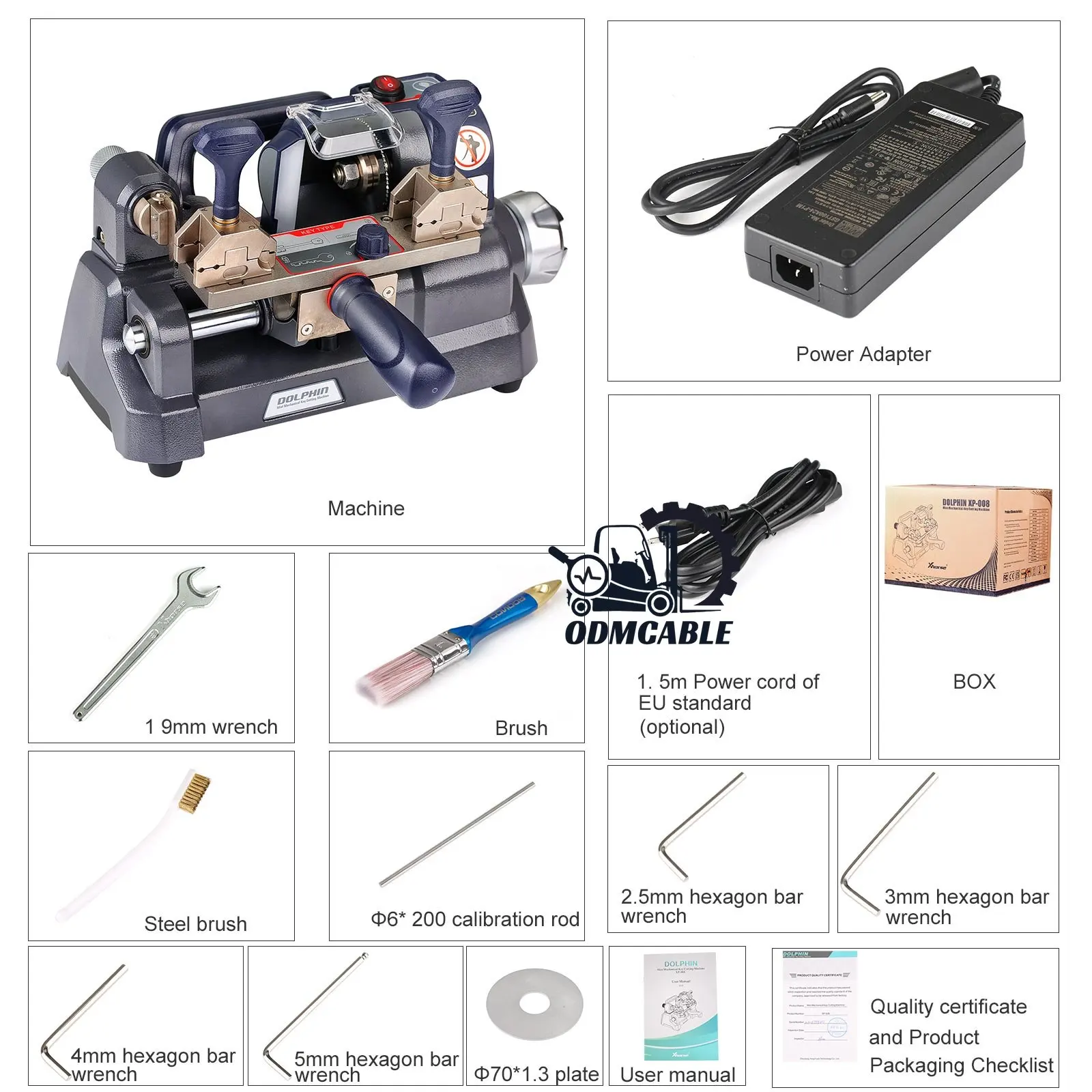 

Xhorse Dolphin XP008 XP-008 Manual Key Cutting Machine for Special Keys with Built-in Battery In Stock