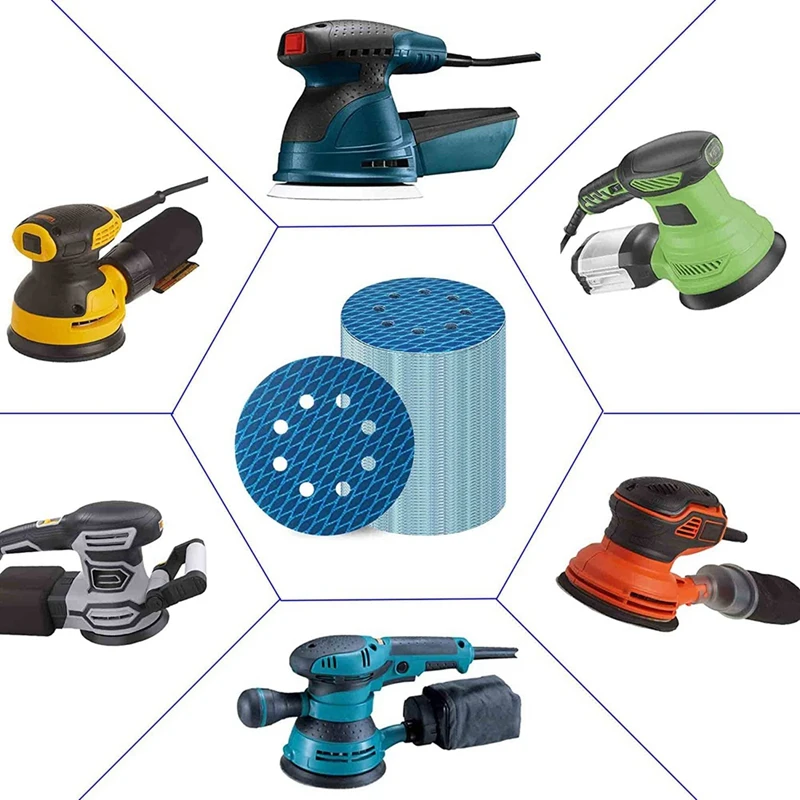 70 шт. орбитальная шлифовальная бумага наждачная 5 дюймов 8 отверстий шлифовальный