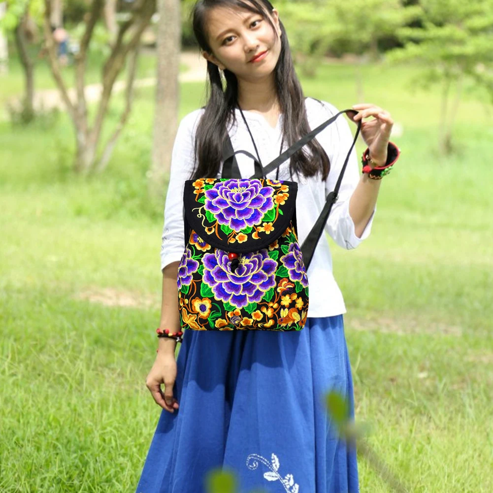 Модные рюкзаки в этническом стиле винтажная женская сумка с цветочной вышивкой