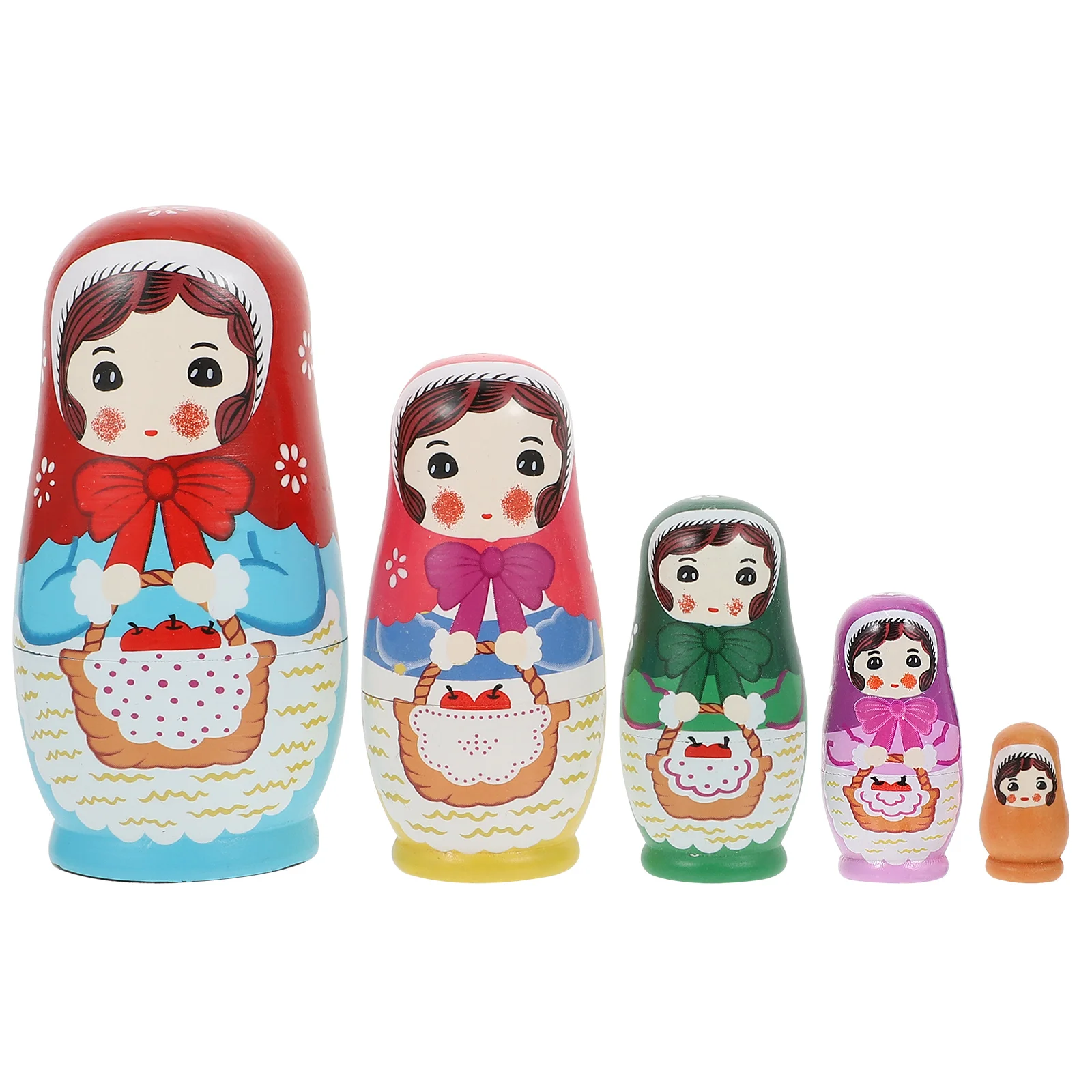 

1 Set of Decorative Nesting Dolls Bookshelf Doll Ornaments Children Stacking Toys