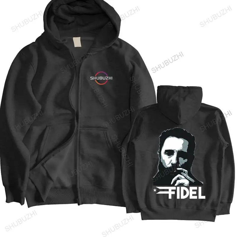 

mens loose cool zipper hoody shubuzhi funny printing sweatshirt Fidel Castro hoodie Cuba man brand fall winter hoodie for boys