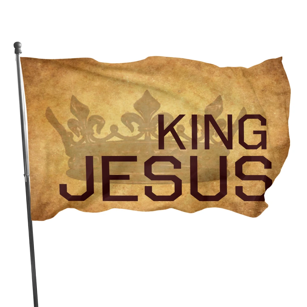 

JESUS IS KING Flags 90*150cm 3*5ft Banner LOGO Pattern Custom Flag