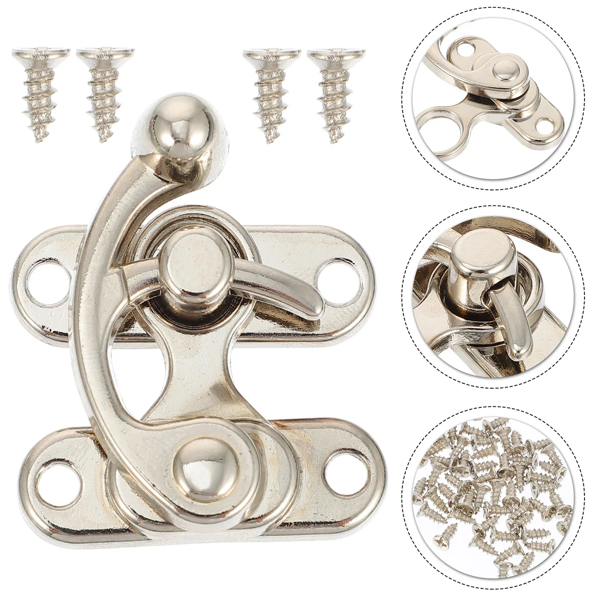 

Box Hasp Lock Wooden Jewelry Catch Vintage Clip Table Toggle Alloy Drawer Cabinet Screws Clamp Retro Withcase Closure Leaf