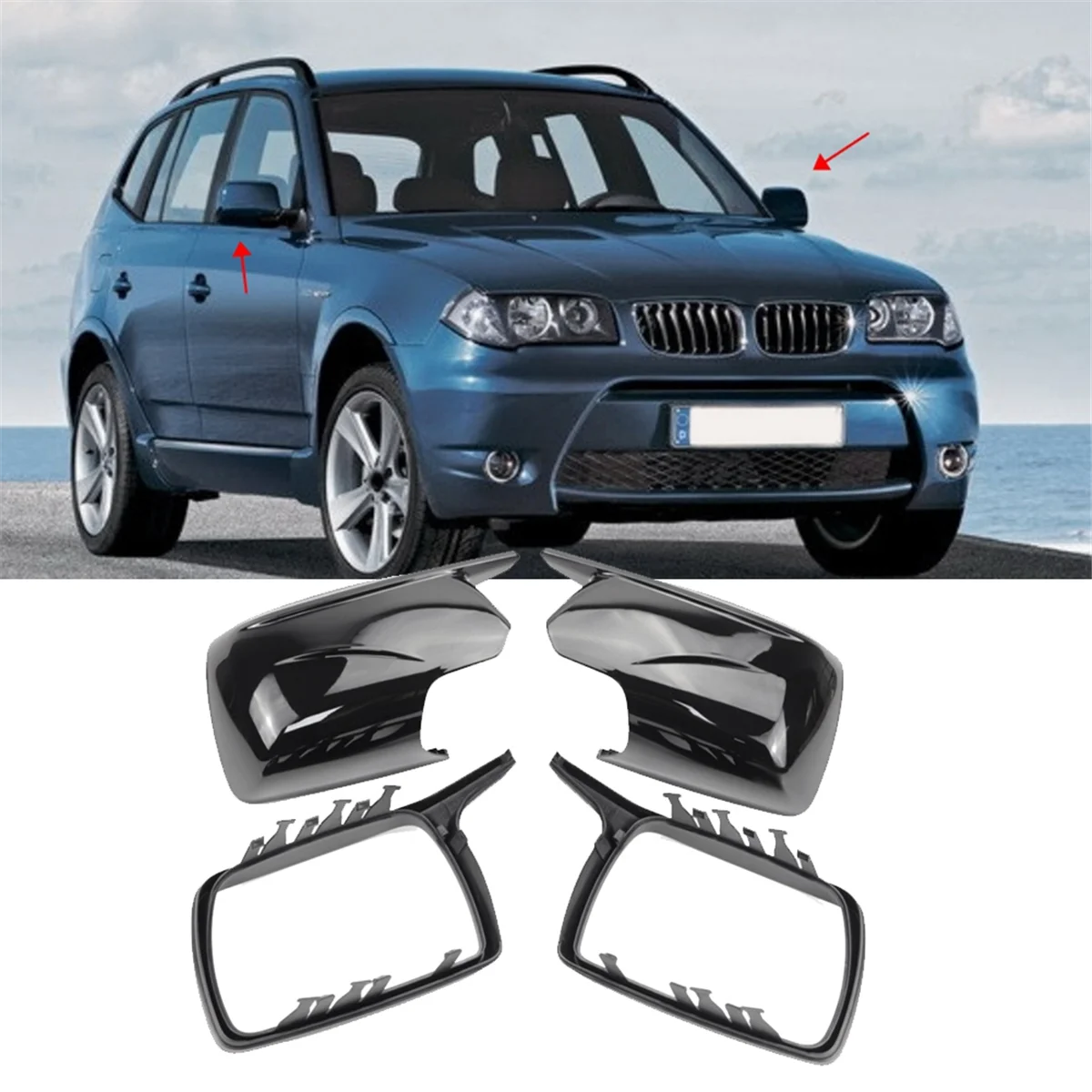 Чехол на боковое зеркало заднего вида для BMW X3 E83 2003-2010 автомобильные аксессуары |