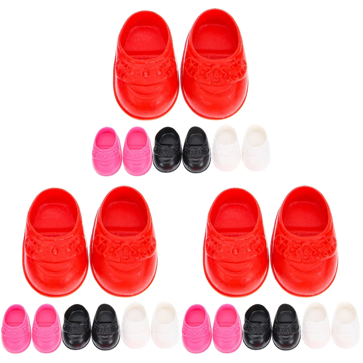 

12 Pairs Flat Shoes Mini Toy Miniature Trendy Accessories Dolls House Decor Models Black Boots Kids Playset Tiny