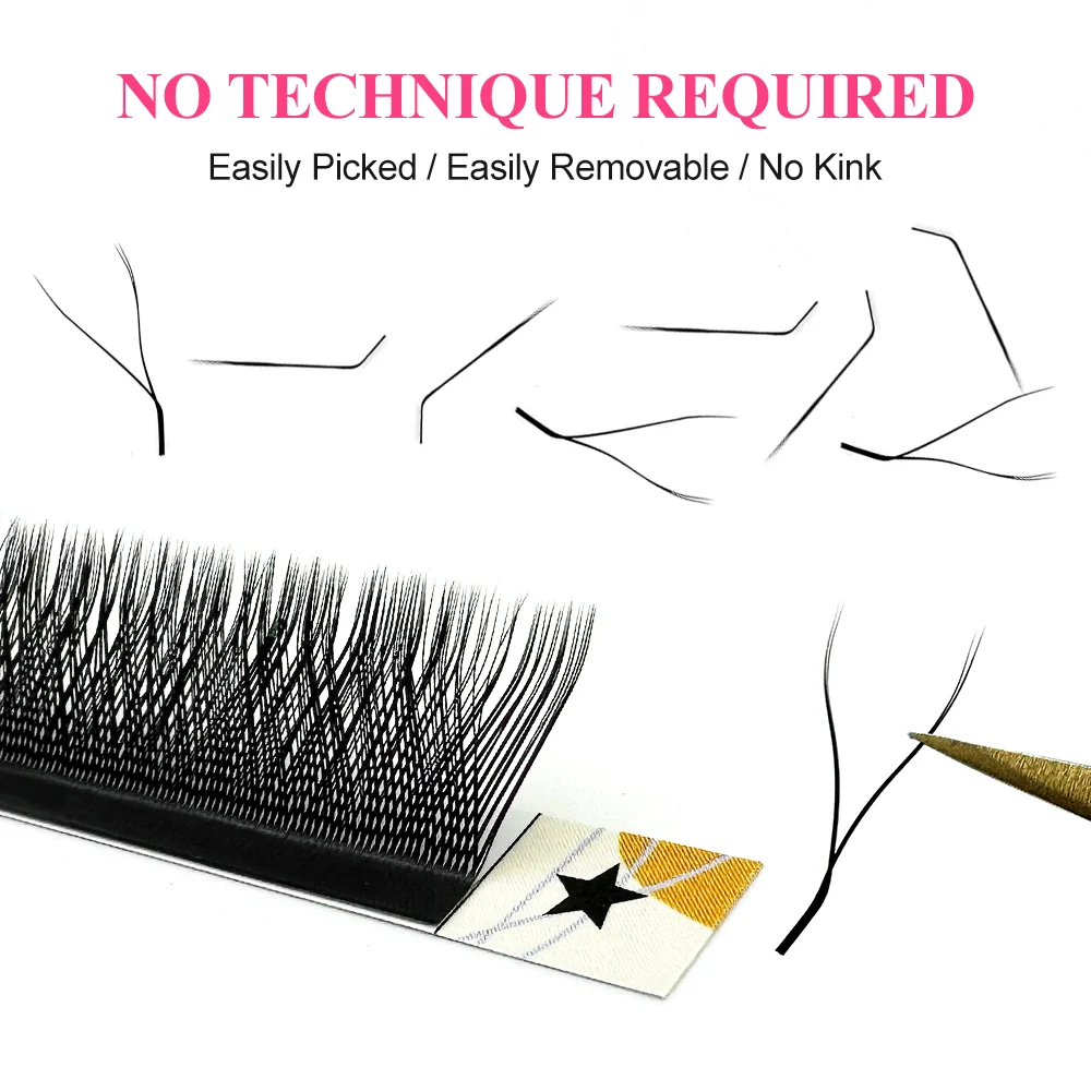 Фото Накладные ресницы M YY Lashes Foxy, готовые пучки M Cilios YY, автоматическое формирование пучков, ресницы Bloom №2