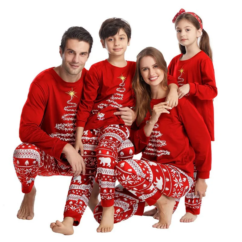 Christmas Family Matching Pajamas Set Adult Mother Kids Clothes Nightwear Family Outfits Homewear For Family Clothing Set