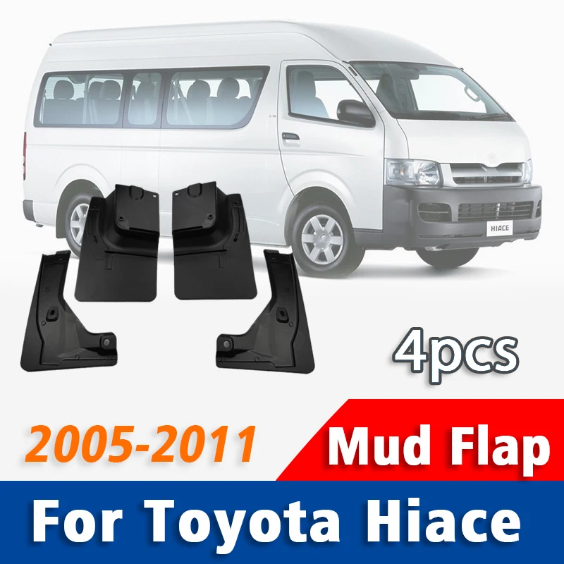 Mudguard For Toyota Hiace 7 Seater Seat 2005 Front Rear 4pcs Mudflaps Mudguards Car Accessories Auto Styline Splash Guard Fender