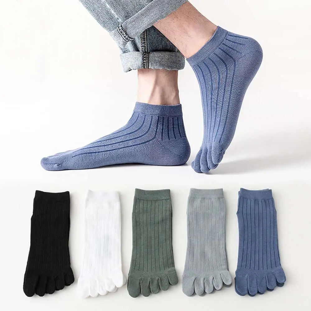 

Simple Cotton Striped Short Tube Socks Sweat Absorbing Five-Finger Socks Men Socks Split Toe Socks Sport Hosiery