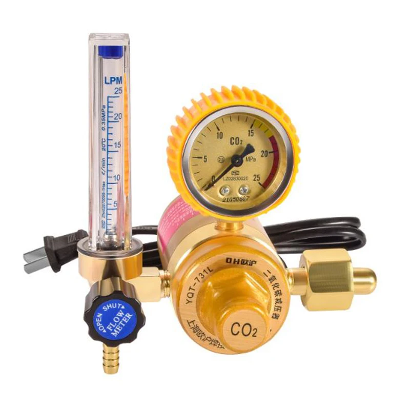 

CO2 Pressure Regulator Carbon Dioxide Pressure Reducer Heated Pressure Gauge Meter Flowmeter 36V/110V/220V