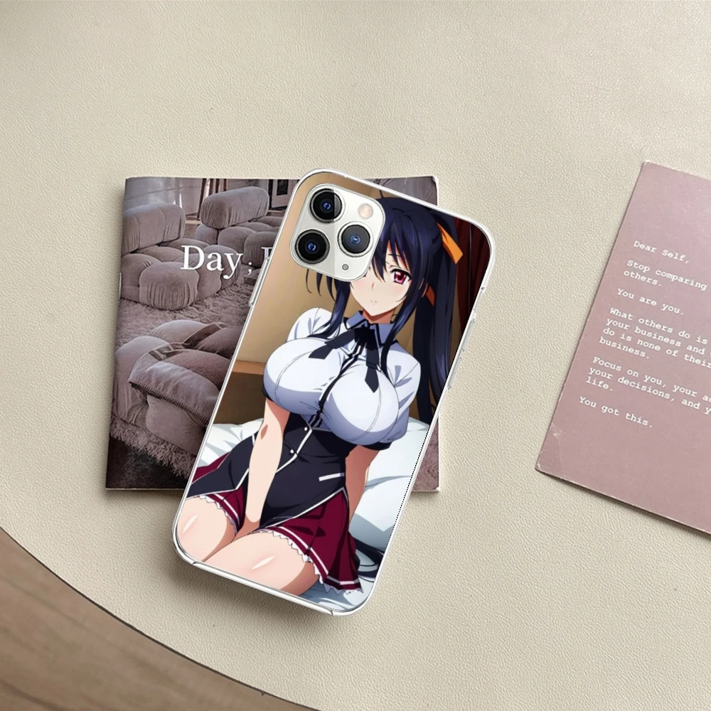 Школьный чехол DXD Akeno для сотового телефона iPhone 15 14 13 12 11 X XR XS 8 Pro Max Plus Mini прозрачный