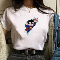 fashion elite women t shirt exquisite quality cartoon lady superman printed t shirts harajuku street hot selling short sleeves