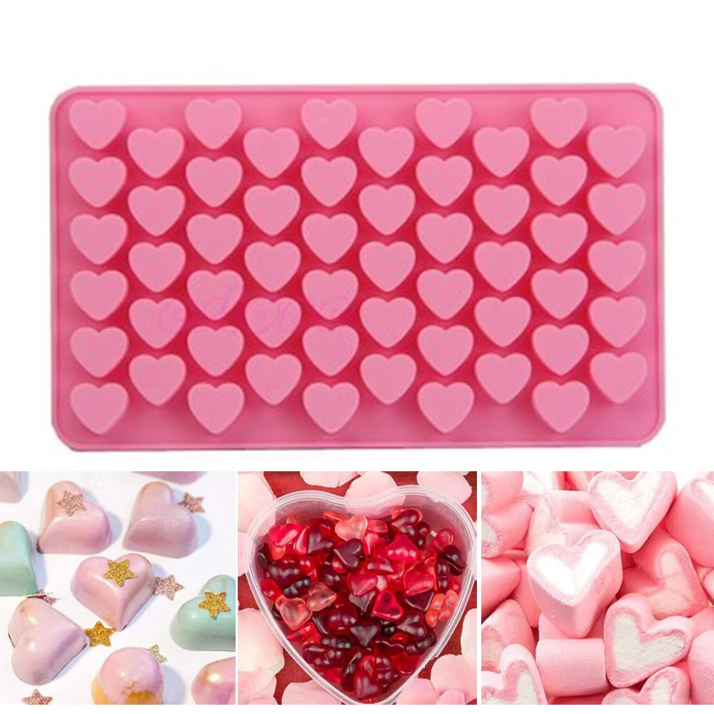 

55 Holes Mini Heart Cake Mold Silicone 3D Ice CubeTray Cake Decoration Tools DIY Chocolate Fondant Mould Cookies Cutter