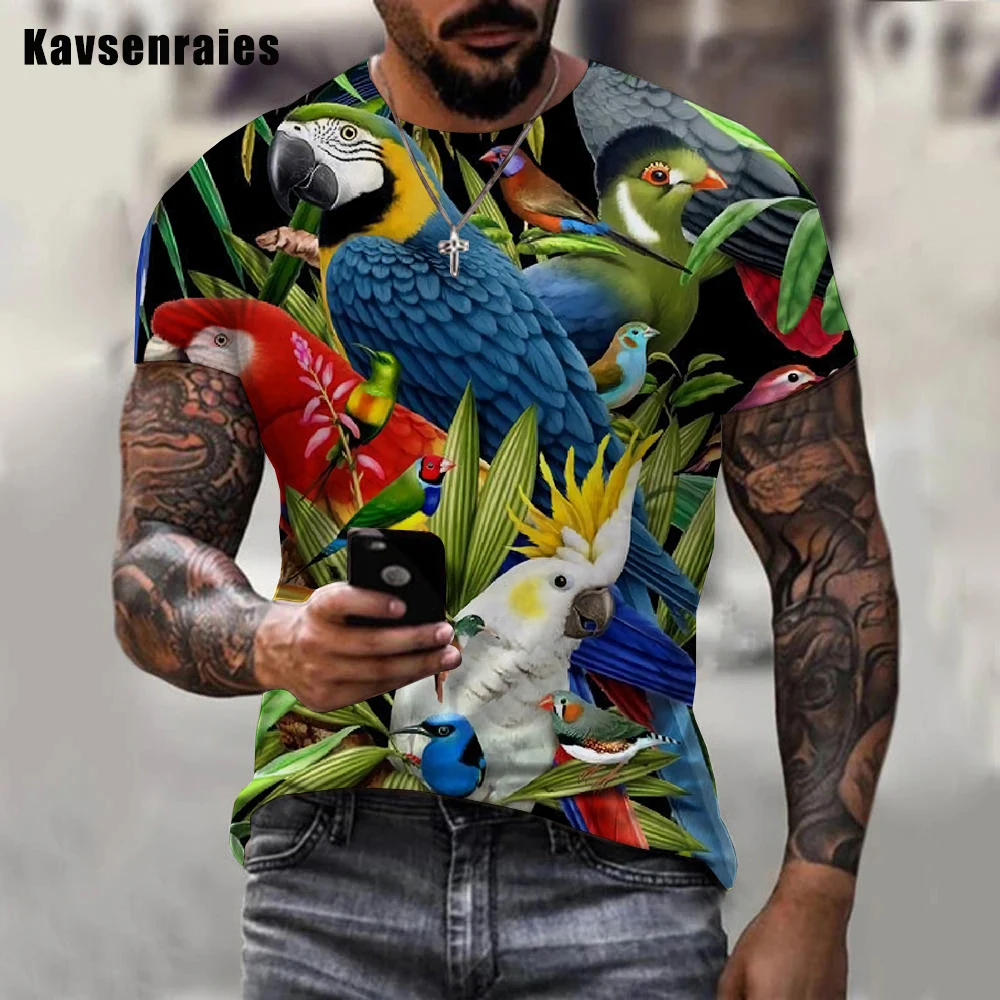 

Hot Sale Parrot Flower 3D T-shirt Animal Brid 3D Printed T-shirt Women Men Fashion Casual Streetwear Tops