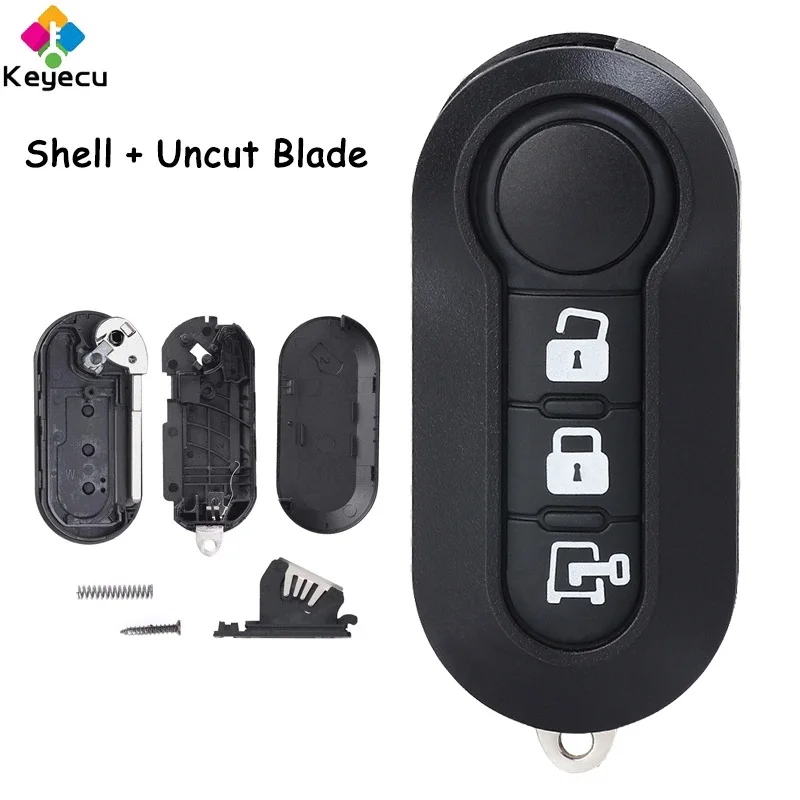 Пульт дистанционного управления KEYECU флип-чехол с 3 кнопками для Fiat 500L MPV Ducato Citroen
