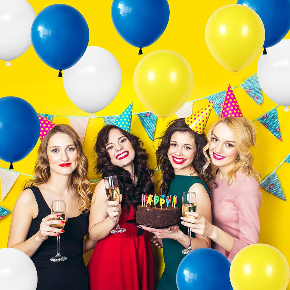 94 шт. сине-желтый комплект гирлянд из воздушных шаров королевские синие белые