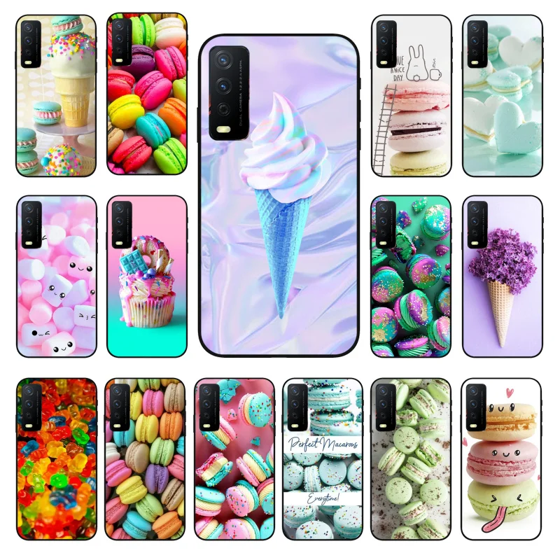 

IceCream Macaron Candy PhoneCase for VIVO Y31 Y21S Y21 Y15S Y53S Y11S Y12 V21 V21E Y20 Y70 1907 V17Neo Y21S Y33S Y72