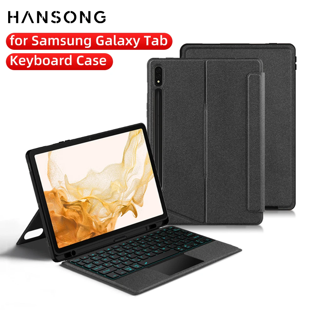 

For Samsung Galaxy Tab Keyboard Case For S6 Lite 10.4" Magic Keyboard for S7 S8 S9 11" S7+ S7 FE S8+ S9+ 12.4" Backlit Keyboard