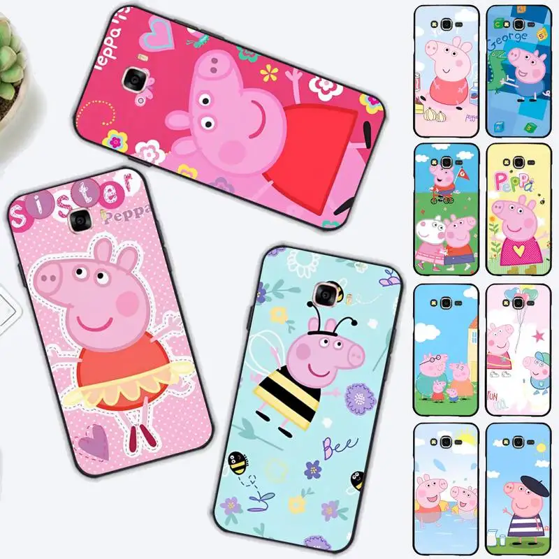 

MINISO P-PEPPA PIG Phone Case for Samsung J 2 3 4 5 6 7 8 prime plus 2018 2017 2016 core