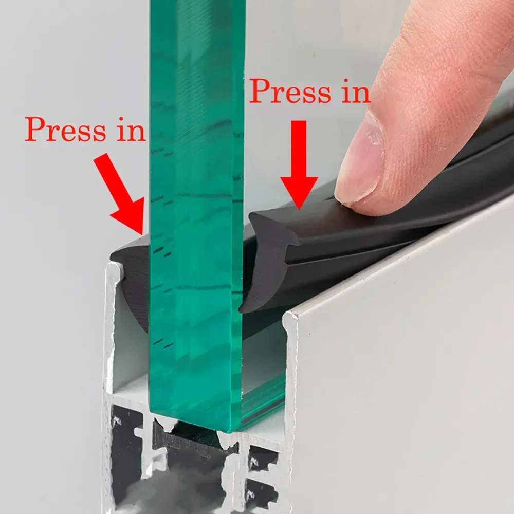 1/2/3/4/5 м резиновая уплотнительная лента для дверей и окон черная/прозрачная