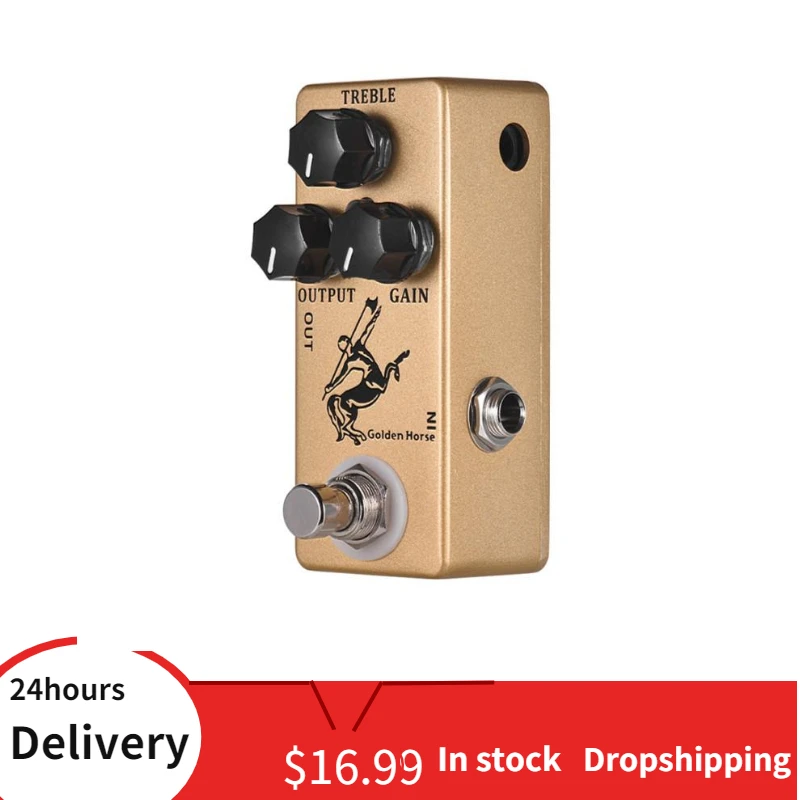 1PCS MOSKY Classic Golden Horse Guitar Pedal Overdrive Guitar Effect Pedal True Bypass Full Metal Shell dropshipping