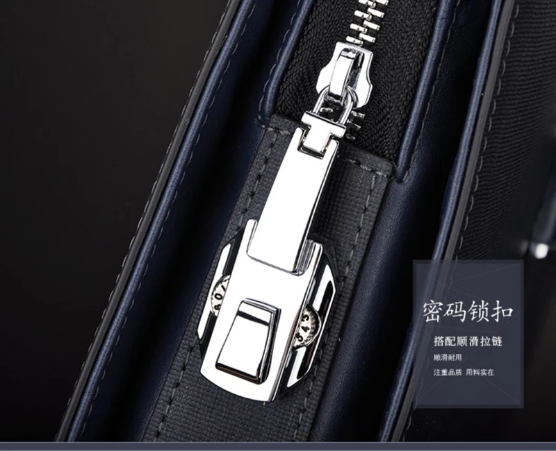 New Male Bring Password Lock Briefcase Diagonal Package Genuine Leather Computer Laptop Bag Men Messenger Luxury Handbags Maleta