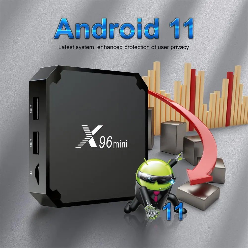 

X96Mini Android 11 Smart Tv Box S905w2 Quad Core 2.4g 5.8g Wireless Wifi Media Player Set-top Box With Remote Control