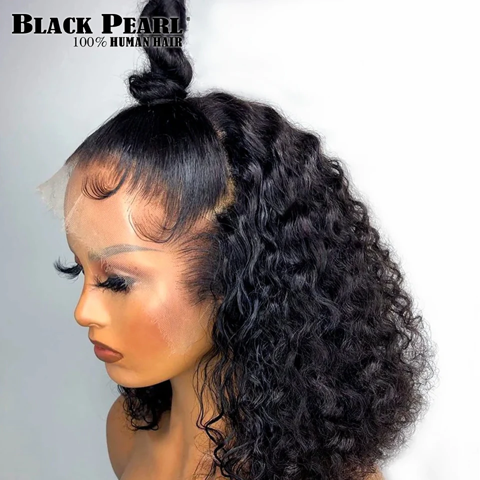 

Black Pearl 13X4 Deep Curly Lace Front Bob Wig Short Bob Closure Wig Lace Front Human Hair Wigs Human Hair Deep Wave Frontal Wig