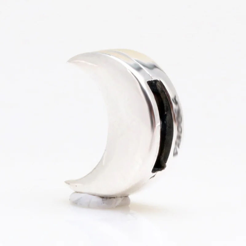 

Original 925 Sterling Silver R series moon fixing clip fashion flat accessories positioning buckle Fit Original Bracelet